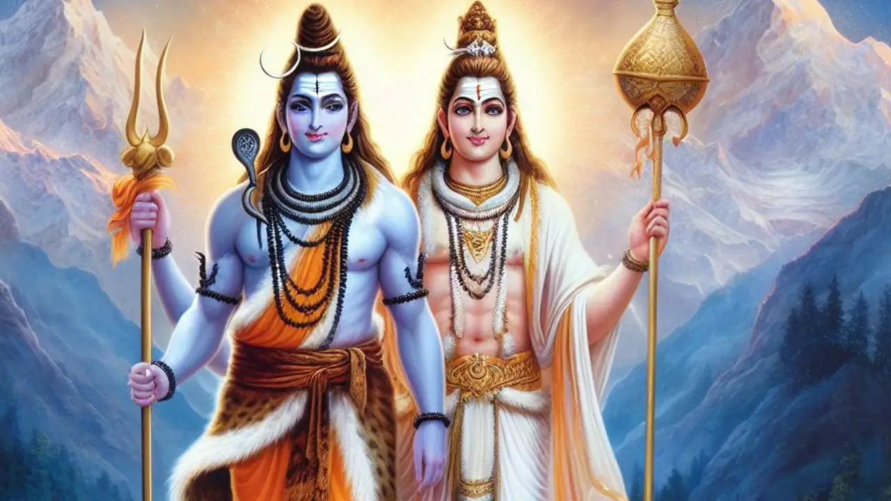 Lord Shiva and Vishnu