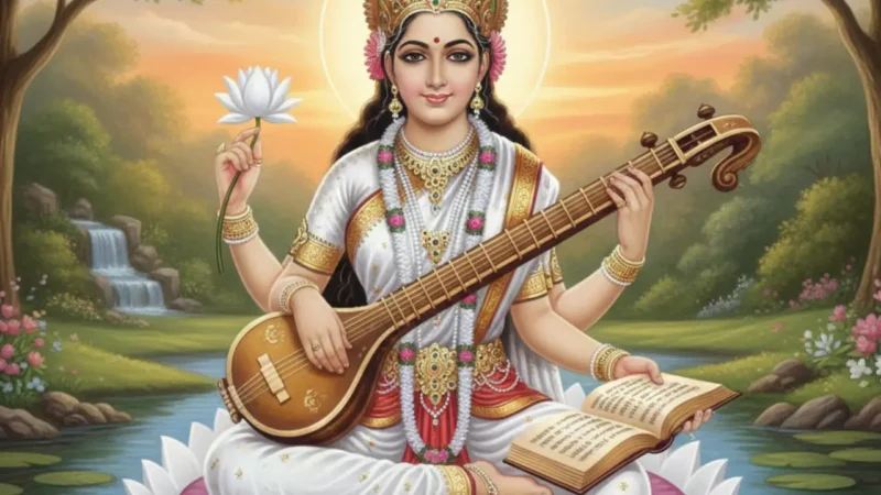Sacred Symbols of Goddess Saraswati Explained